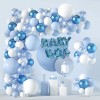 Arcada Baloane Botez Baietel TrendiShop®, Format Din 116 Piese, Calitate Premium, Material Latex, Profesionale si Rezistente, Ideale Pentru Aniversari