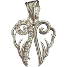 Pandantiv, Jolie Silver, Argint 925, Model 2 Aripi cu Zirconii, 19 x 16 mm, 1.8 g foto