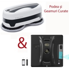 Set Mop Robot Everybot Edge si Robot curatare geamuri cu pulverizator Hobot 298 foto