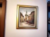 Tablou / pictura in ulei pe placaj, vedere din Sighisoara, Constantin Mirica, Peisaje, Altul