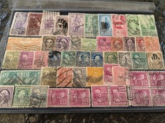 Lot timbre Statele Unite, SUA, stampilate, cca 1890-1920, stare buna, pret/folie