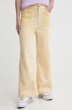Billabong pantaloni de catifea cord Since 73 culoarea galben, drept, high waist, UBJNP00183