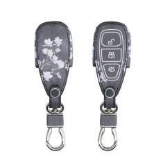 Husa Cheie Auto pentru Ford - 3 Butoane - Keyless Go, kwmobile, Piele ecologica, Multicolor, 43956.14