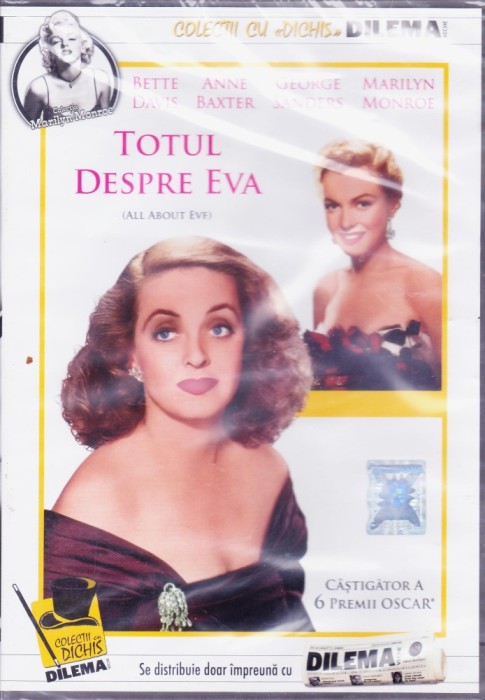 DVD Film de colectie: Totul despre Eva ( Bette Davis, Marilyn Monroe ; SIGILAT - vezi descriere)