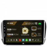 Cumpara ieftin Navigatie Peugeot 208 2008 (2012+), Android 12, B-Octacore 6GB RAM + 128GB ROM, 10.1 Inch - AD-BGB10006+AD-BGRKIT258