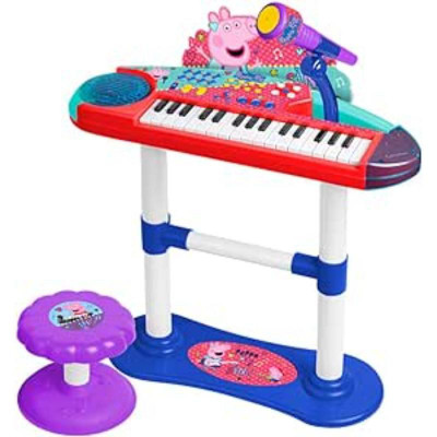 Keyboard electronic cu microfon si scaunel Peppa Pig foto