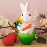 Decoratiune de Paste cu Ou Verde si Iepuras cu Morcov, &Oslash;8x21cm, CMCLASS