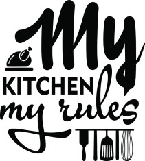 Sticker decorativ, My kintchen my rules, Negru, 66 cm, 7320ST-6 foto