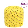 VidaXL Frânghie de barcă, galben, 18 mm, 100 m, polipropilenă
