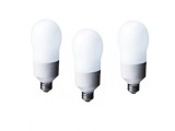 SET 3 becuri fluorescent Panasonic, soclu E27, putere 24W, forma oval, lumina alb calda, alimentare 220 - 240 V, &quot;EFA24E282V-3&quot; (timbru verde 1.35 lei