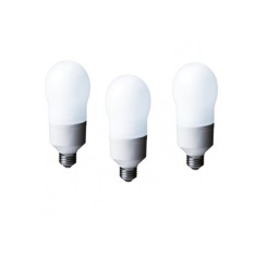 SET 3 becuri fluorescent Panasonic, soclu E27, putere 24W, forma oval, lumina alb calda, alimentare 220 - 240 V, "EFA24E282V-3" (timbru verde 1.35 lei