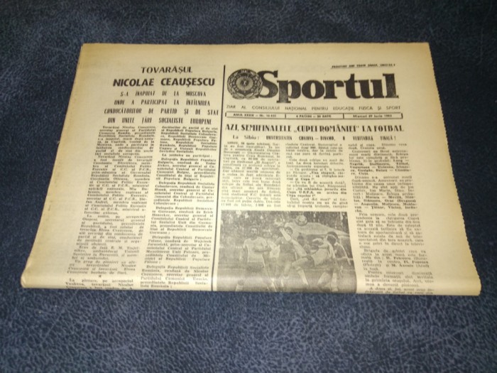 ZIARUL SPORTUL 29 IUNIE 1983