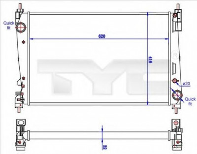 Radiator, racire motor FIAT BRAVO II (198) (2006 - 2016) TYC 725-0042-R foto