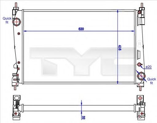 Radiator, racire motor FIAT PRATICO platou / sasiu (263) (2010 - 2016) TYC 725-0042-R