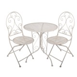 Cumpara ieftin Set mobilier gradina masa, 2 scaune fier alb &Oslash; 60x70 cm / 39x39x94 cm (2)