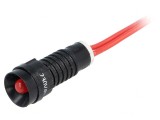 Lampa de control LED roșie 230V IP40 &Oslash;11mm plastic