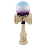 Kendama X Originala, Profesionala, Cyrax, Big Cups V2, Super Sticky cu Cupe Mari, din lemn 18 cm, Rulment Metalic cu Ata 55 cm, Albastru/Alb/Mov