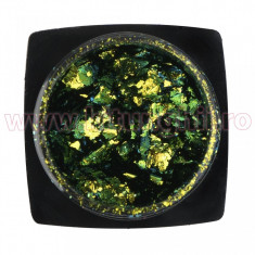 Decoratiune Unghii Folie Cameleon Metallic Green foto