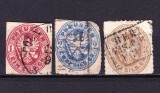 Cumpara ieftin ✅ (S45) Germania veche - Prusia 1861 &quot; Vulturul in oval &quot; , serie completa Michel nr.16/18 , stampilat , mici defecte