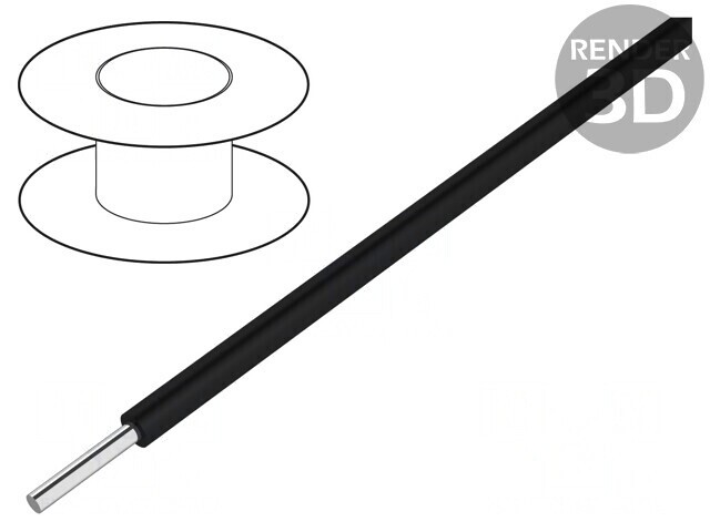 Cablu EcoWire 18AWG Negru 600V 30,5m