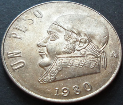 Moneda EXOTICA 1 PESO - MEXIC, anul 1980 * cod 2927 foto