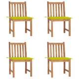 vidaXL Scaune de grădină cu perne, 4 buc., lemn masiv de tec 3073099