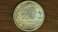 Mexic -moneda de colectie rara- 20 centavos 1934 XF+/AU -argint 0.720 - superba!