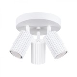 Lampă De Tavan Karbon Alb Aluminiu Cu 3 Becuri Tub Minimalist De Interior.
