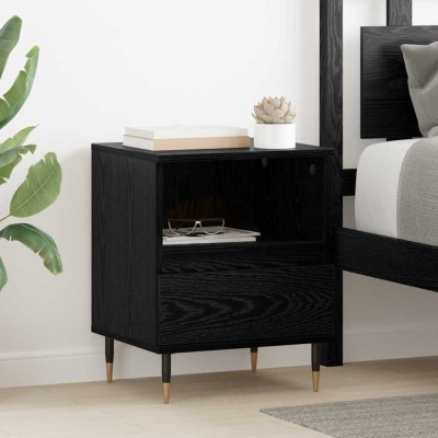 vidaXL Dulap de noapte cu sertar 2 pcs Stejar negru 40 x 35 x 50 cm 882654 foto
