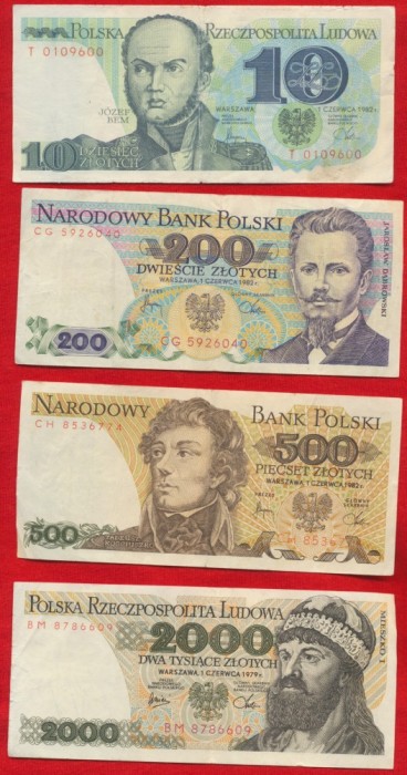 4 Bancnote diferite Polonia