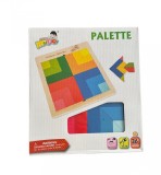 Joc educativ 2 in 1 -Tangram si puzzle, 7Toys