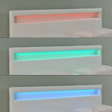 Pat tapitat Paris6 cu saltea si LED 160x200cm alb Corium HausGarden Leisure, [Corium]