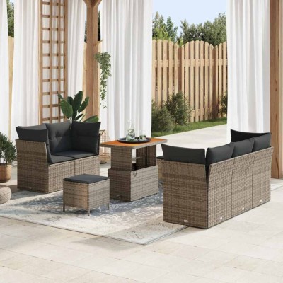 vidaXL Set de canapele pentru grădină 8 pcs Gri 90 x 55 x 71 cm 3363383 foto