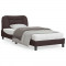 vidaXL Cadru de pat cu tăblie, maro &icirc;nchis, 90x200 cm, textil