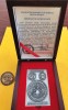 Placheta Simpozion Numismatica SNR Brasov, Cutie+Certificat+Insigna, Argintata, Tombac, Editie Limitata 88 buc