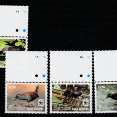 Cook Islands 2014-Fauna,WWF,Pasari,serie (partea I) 4 val.dant.,cu vigneta