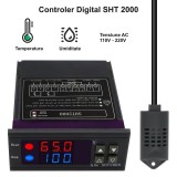 Controler Digital Temperatura Umiditate SHT-2000, AC 110-230V, -20+60&deg;C, 0-100% RH, Precizie 0.3&deg;C, 3% RH, Termostat Higrostat