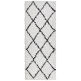 Cumpara ieftin Covor pufos &quot;PAMPLONA&quot; fire inalte negru/crem modern 80x200 cm