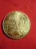 Medalie Suvenir -Paris si monumente ,bronz aurit ,d=3,4cm, Europa