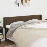 vidaXL Tăblie de pat cu aripioare maro &icirc;nchis183x16x78/88 cm textil