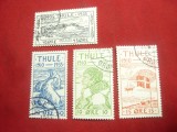 Serie mica tematica 1935-Thule 25 Ani -Colonie Danemarca (Groenlanda),4val.stamp, Stampilat