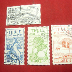 Serie mica tematica 1935-Thule 25 Ani -Colonie Danemarca (Groenlanda),4val.stamp