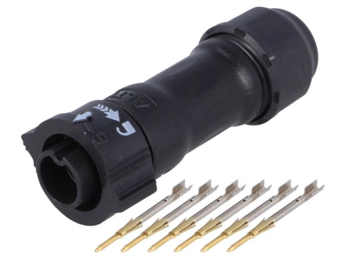 Conector circular mufă pe cablu 6 pini