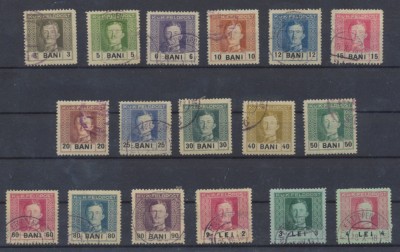 Ocupatia austriaca in Romania 1917 serie 17 timbre uzate nominalul pe fond alb foto