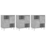 Cumpara ieftin Servante, 3 piese, gri beton, lemn prelucrat