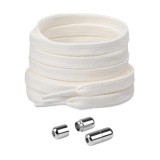 Cumpara ieftin Sireturi fara legare, elastice, universale, inchidere cu capsule metalice, alb