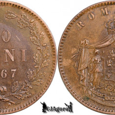 1867, 10 Bani - Heaton - Carol I - Regatul României | KM 4.1