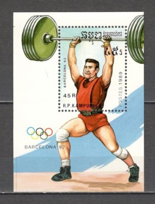 Cambodgea.1989 Olimpiada de vara BARCELONA-Bl. MC.720 foto