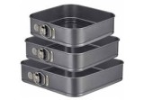 Set de 3 forme pentru copt, pătrate, 24/26/28 cm, Oem