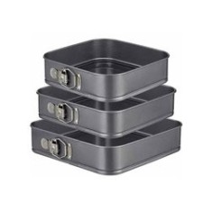 Set de 3 forme pentru copt, pătrate, 24/26/28 cm